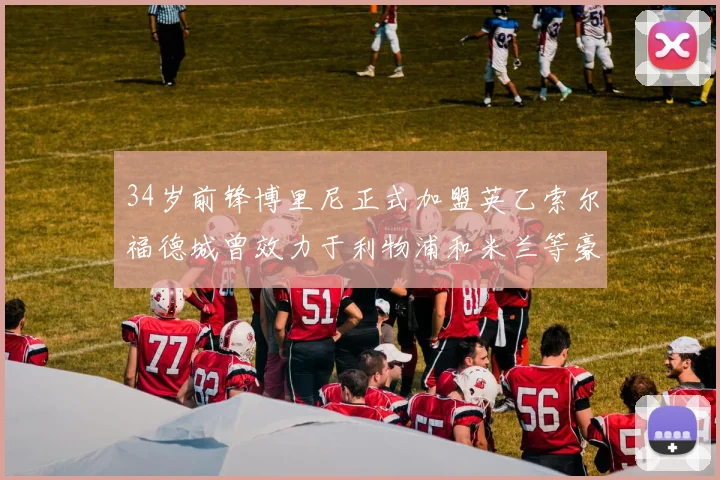 34岁前锋博里尼正式加盟英乙索尔福德城曾效力于利物浦和米兰等豪门